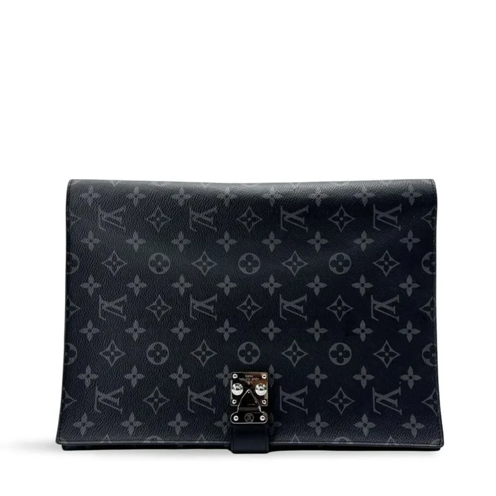 Louis Vuitton Monogram Eclipse S-Lock A4 Pouch Black